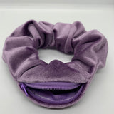 Lilac Velvet Zipper Scrunchie