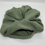 Crepe Silk Sage Oversized Zipper Scrunchie