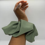 Crepe Silk Sage Oversized Zipper Scrunchie