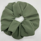 Crepe Silk Sage Oversized Zipper Scrunchie