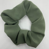 Sage Crepe Silk Zipper Scrunchie