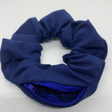 Blue Zipper Scrunchie