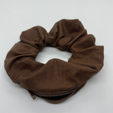 Brown Zipper Scrunchie