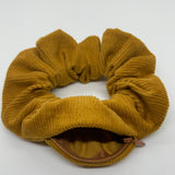 Gold Corduroy Zipper Scrunchie