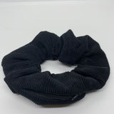 Black Corduroy Zipper Scrunchie