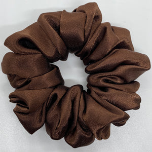 Brown Satin Scrunchie