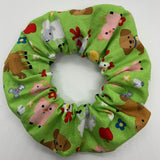 Farm Animals Zipper Scrunchie