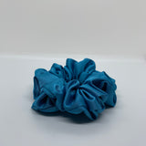 Turquoise Satin Scrunchie