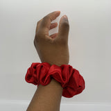 Deep Red Satin Scrunchie