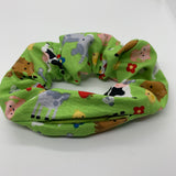 Farm Animals Zipper Scrunchie