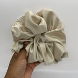 Light Taupe Satin Oversized Scrunchie