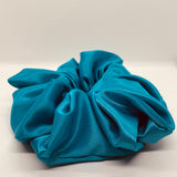 Turquoise Satin Oversized Scrunchie