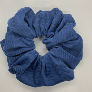 Blue Corduroy Oversized Scrunchie