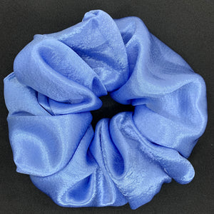 Dull Blue Satin Oversized Scrunchie