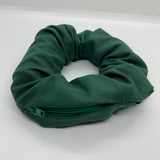 Forest Green Zipper Scrunchie