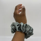 Gray Satin Scrunchie