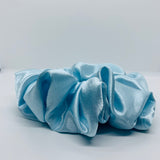 Light Blue Satin Oversized Scrunchie