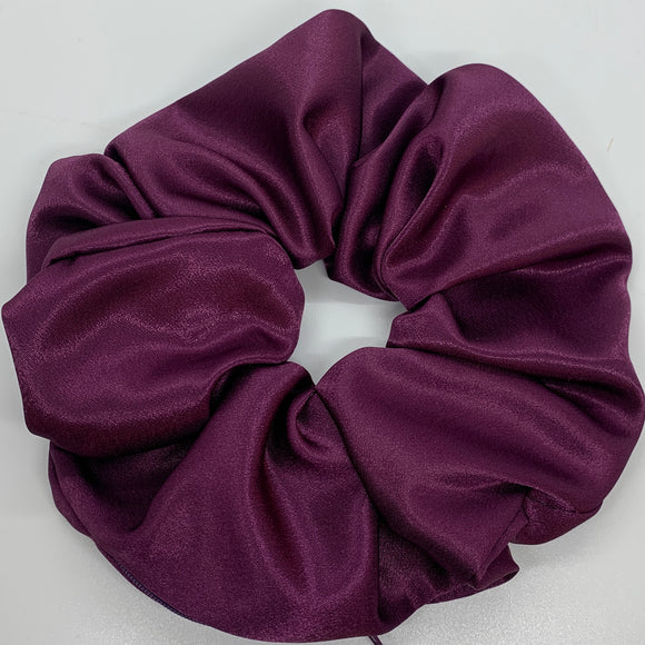 Plum Satin Oversized Scrunchie