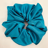 Turquoise Satin Oversized Scrunchie