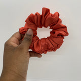 Burnt Orange Satin Scrunchie