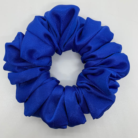 Sapphire Satin Scrunchie