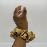 Brown Gold Satin Scrunchie