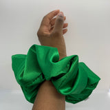 Green Satin Oversized Scrunchie