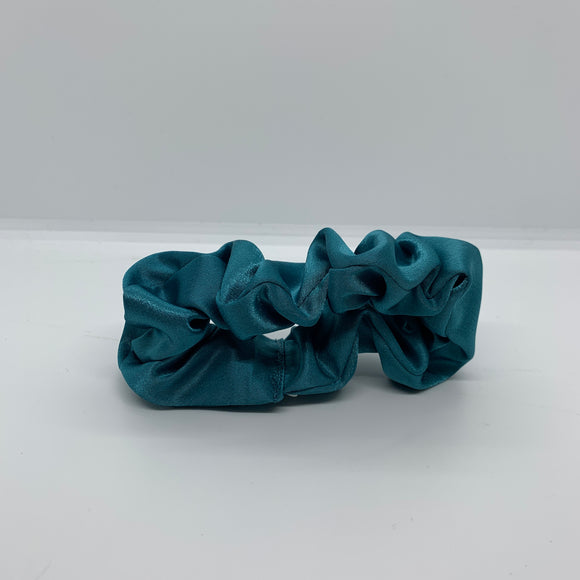 Teal Satin Ultra Thick Scrunchie