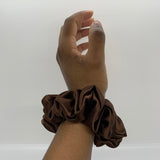 Brown Satin Scrunchie