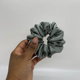 Gray Satin Scrunchie