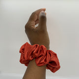 Burnt Orange Satin Scrunchie