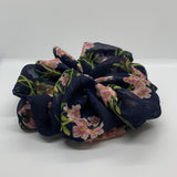 Swiss Dot Floral Oversized Scrunchie