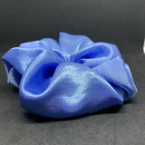 Dull Blue Satin Oversized Scrunchie