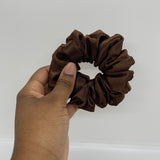 Brown Satin Scrunchie