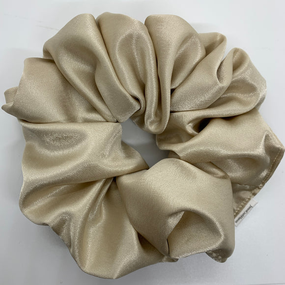 Light Taupe Satin Oversized Scrunchie