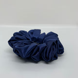 Navy Satin Scrunchie