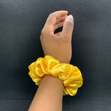 Yellow Satin Scrunchie