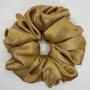 Brown Gold Satin Oversized Scrunchie