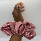 Satin Mauve Floral Oversized Scrunchie