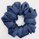 Navy Satin Scrunchie