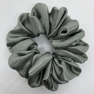 Gray Satin Scrunchie