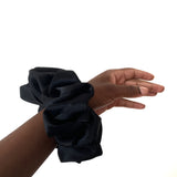 Black Satin Oversized Scrunchie