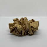 Brown Gold Satin Scrunchie