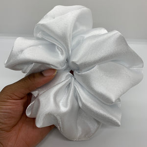 White Satin Oversized Scrunchie