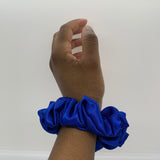 Sapphire Satin Scrunchie