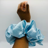 Light Blue Satin Oversized Scrunchie