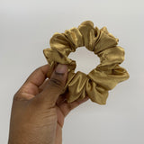 Brown Gold Satin Scrunchie