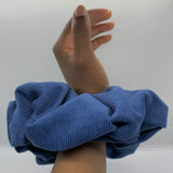 Blue Corduroy Oversized Scrunchie