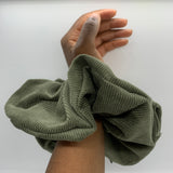 Green Corduroy Oversized Scrunchie