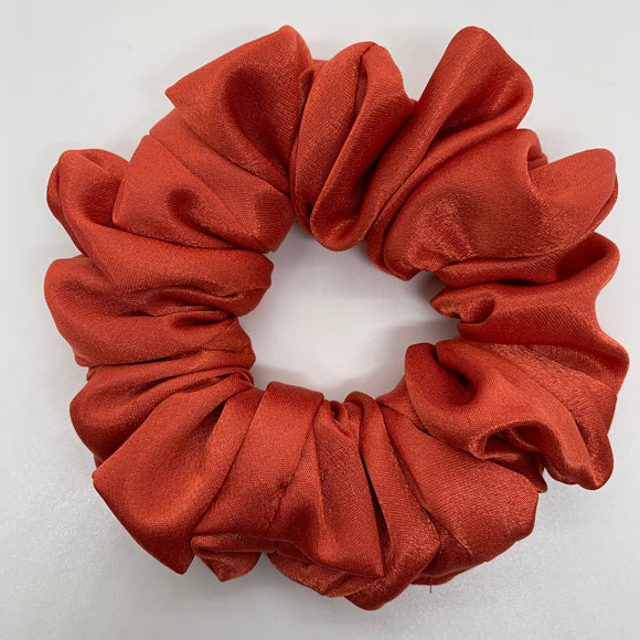 Burnt Orange Satin Scrunchie